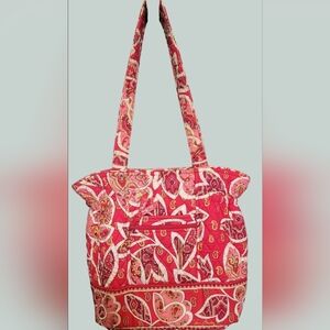 #218 Vera Bradley- Retired Red Paisley Pattern Shoulder Bag